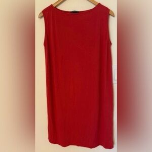 NWOT Eileen Fisher Red Midi Scoop Neck Sleeveless Dress Size PS Sku#124